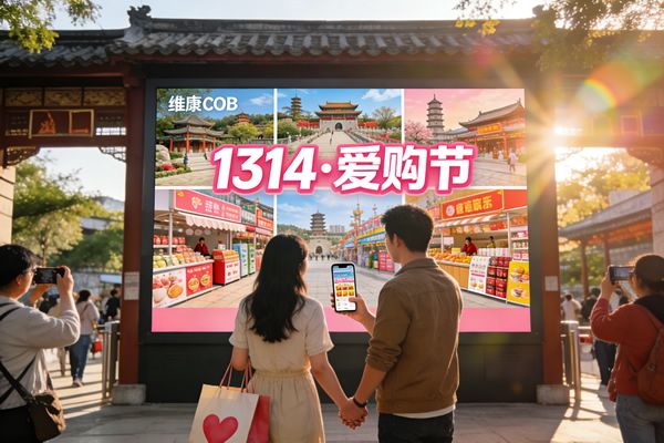 数智赋能文旅新生态，维康COB显示屏点亮1314·爱购节情感消费场景